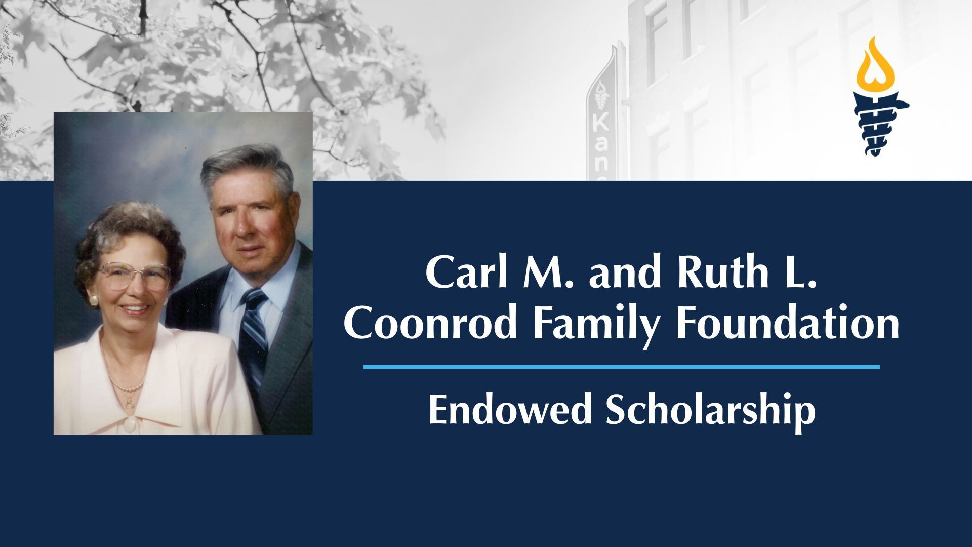Banner with photo of Carl M. and Ruth L. Coonrod