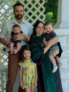 Kelsey Schmittling, spouse, son, and two daughters